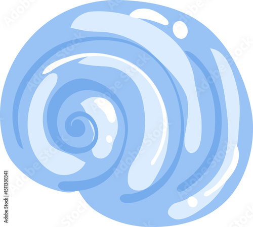 Illustration of a Blue Spiral Sea Shell