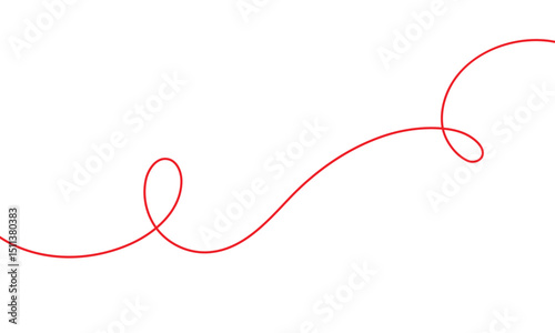 abstract simple red curly line art can be used background.