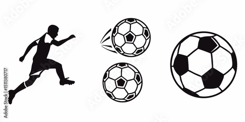 Soccer Ball Icon – Simple Black Style Football Symbol Vector

