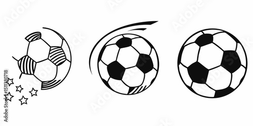 Soccer Ball Icon – Simple Black Style Football Symbol Vector

