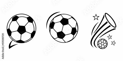 Soccer Ball Icon – Simple Black Style Football Symbol Vector

