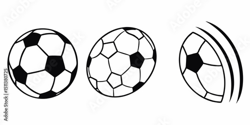 Soccer Ball Icon – Simple Black Style Football Symbol Vector

