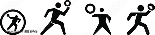 Vector illustration of discus thrower in action

