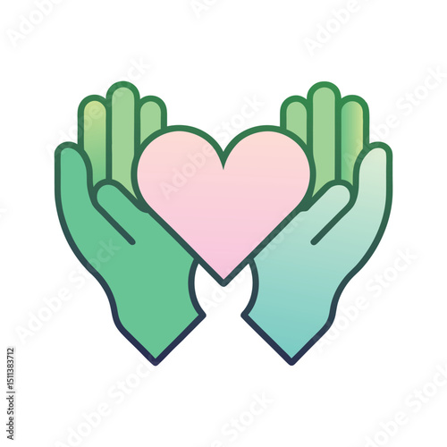 Hands Holding a Pink Heart Symbol of Love and Care