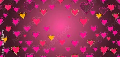 Seamless linear pattern of geometric hearts forming a vector design,  wedding,  background