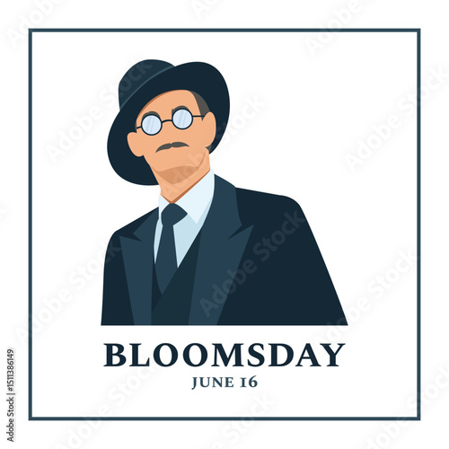 National Bloomsday Holiday concept. Template celebration of James Joyce