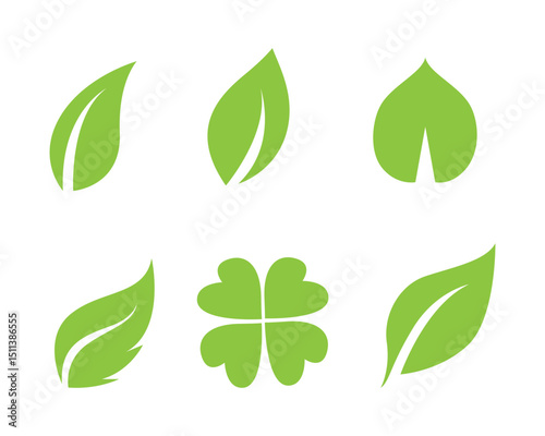 green leaf ecology nature element vector icon