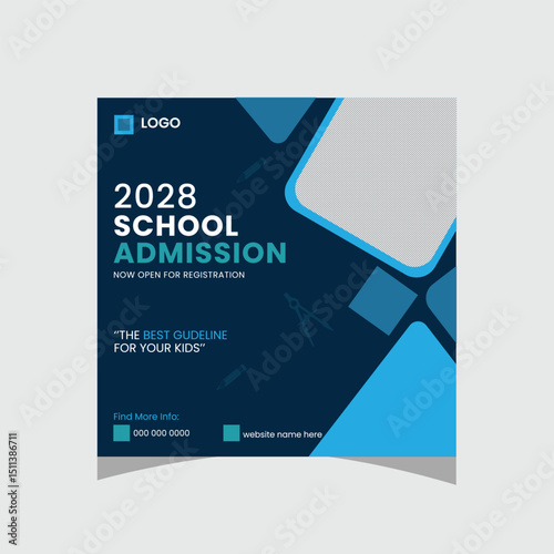 School admission social media post template