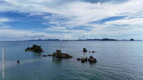 Rock island aerial view in Krabi Thailand