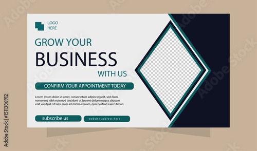 Modern business banner template for growth strategy