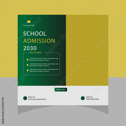 School admission 2030 social media banner template