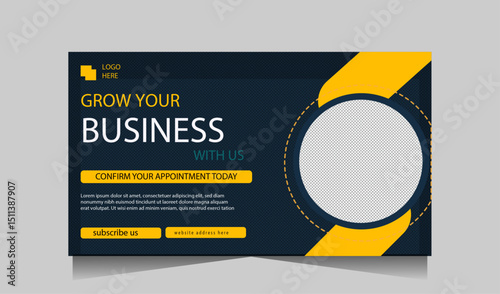 Modern business banner template for growth