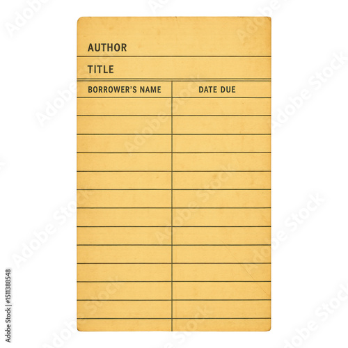 PNG Vintage library card template photo
