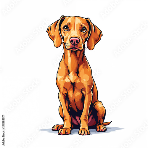 Vizsla Puppy Vector Illustration isolated