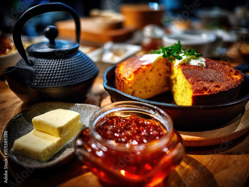 A warm slice of cornbread s...