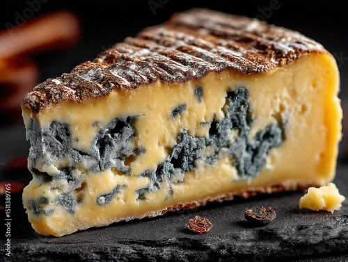 An isolated piece of blue c...
