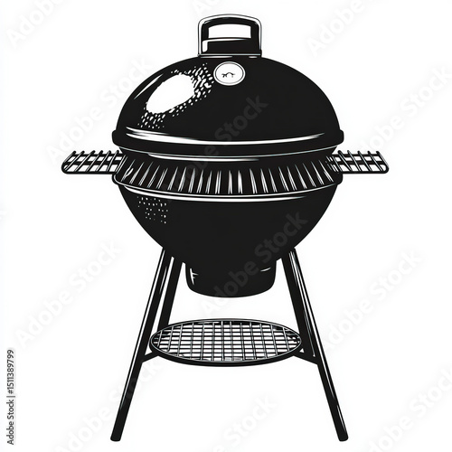 bbq silhouette , black and ...
