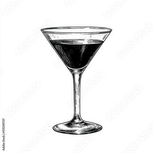 martini glass silhouette , ...