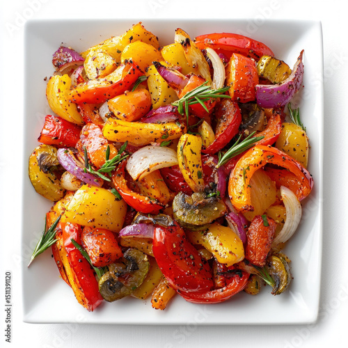 roasted vegetables isolated