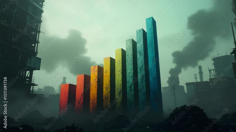 Vidéo Stock Pollution's Rise A Dystopian Vision of Environmental ...
