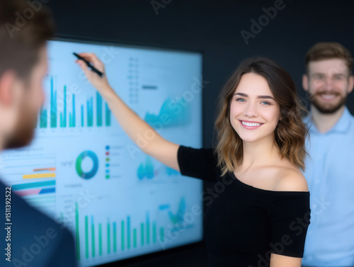 A team of marketers reviewi...