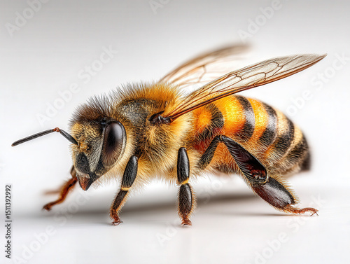 Bee isolated on a white bac...