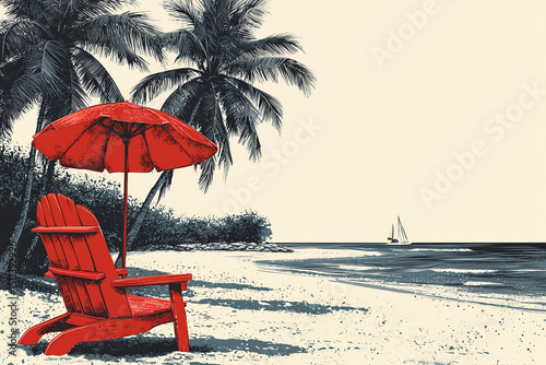 Beach sketch: A vibrant dep...