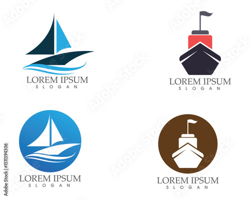 Ship filled outline icon transport and boat vector image..