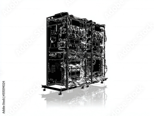 supercomputer shadow silhou...