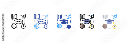 Extracurricular Multi Style Icon Set