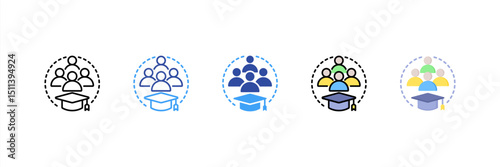 Collaboration Multi Style Icon Set
