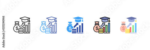 Student Loan Multi Style Icon Set