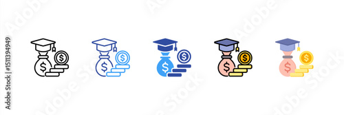 Scholarship Multi Style Icon Set