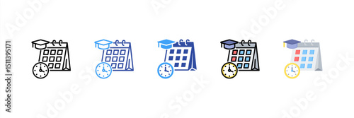 Schedule Multi Style Icon Set