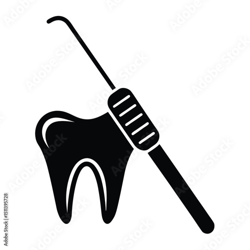 dental probe icon on white background