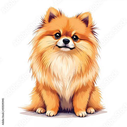Pomeranian Puppy Vector Illustration isolated