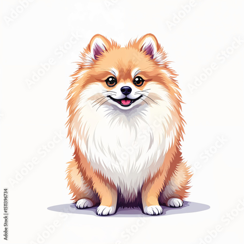Pomeranian Puppy Vector Illustration isolated