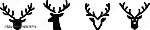 Vector illustration of a deer with antlers on a plain white background


