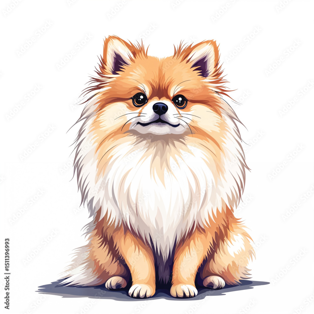 Obraz premium Pomeranian Puppy Vector Illustration isolated