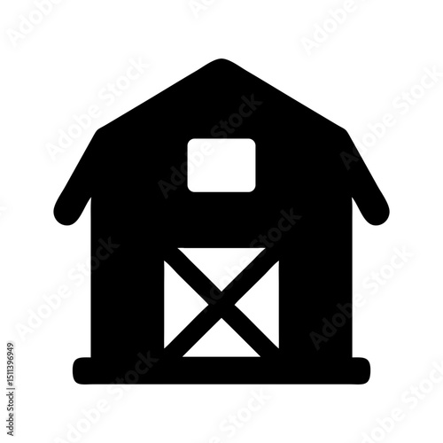 barn farm eco vector icon

