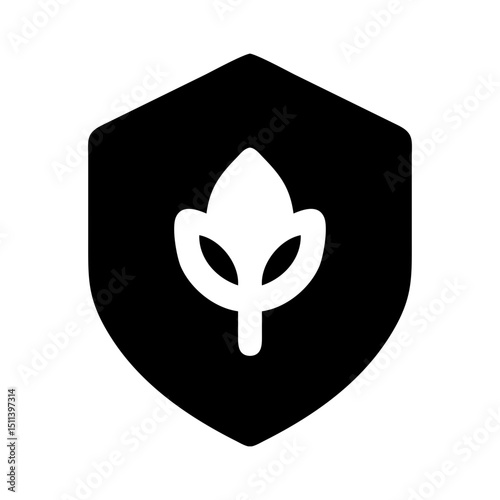 eco shield nature protection icon
