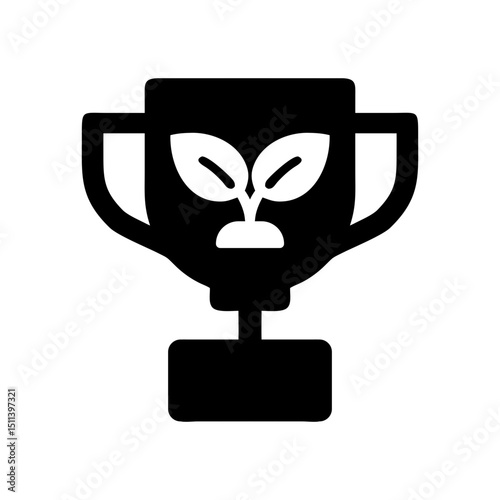 eco trophy sustainability award icon
