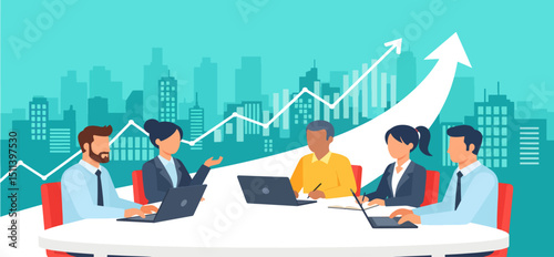 Vector illustration depicting a strategic roadmap to success, featuring goal-setting, planning, and achievement icons. Ideal for business presentations, startup concepts