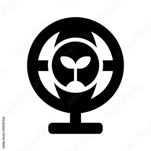 eco earth globe leaf icon
