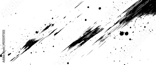 Vector abstract style black grange ink and brushes design 