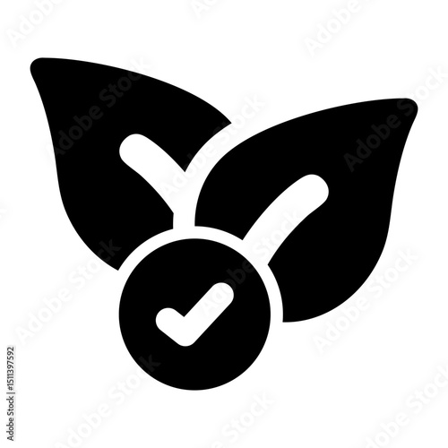 green verified eco standard quality assurance mark icon
