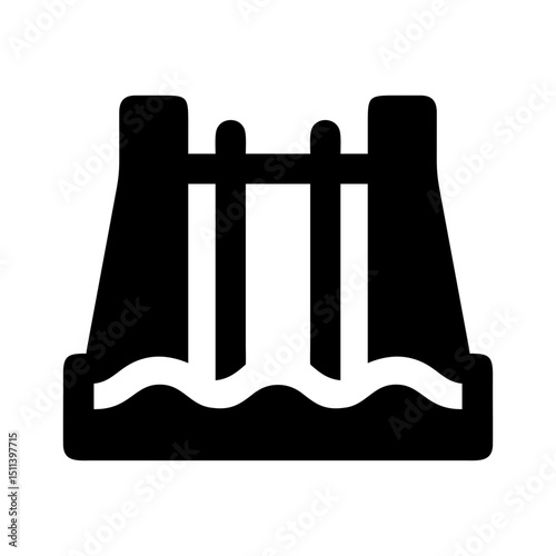 water dam power simple icon
