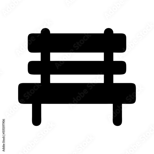 minimalist eco bench icon vector
