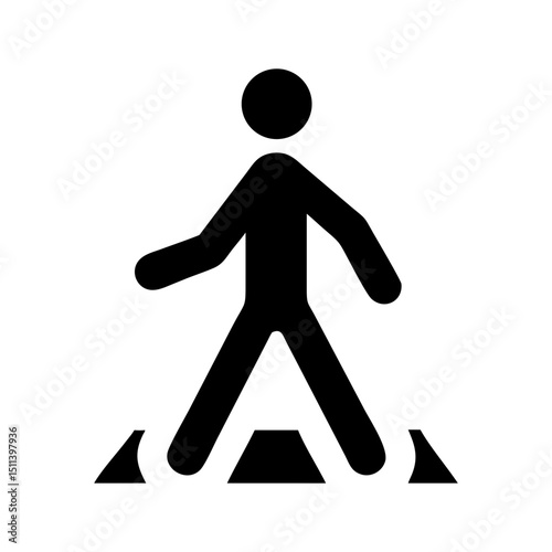 pedestrian walking icon silhouette for urban mobility
