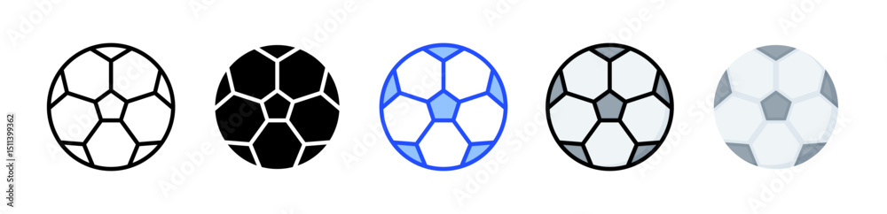 Obraz premium Soccer Ball Icon Collection With Multiple Styles